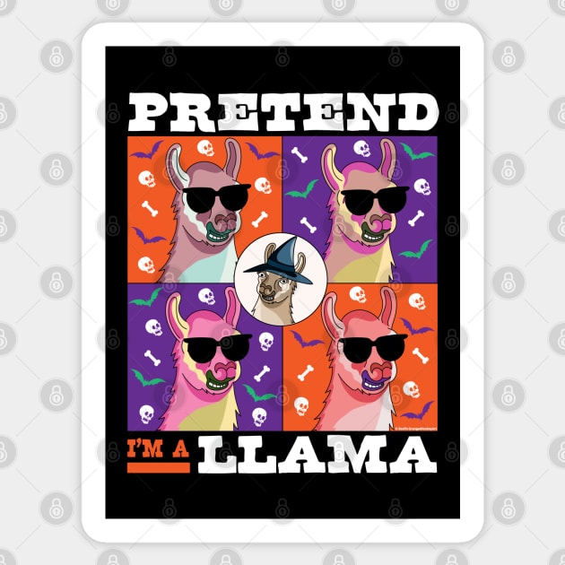 Pretend I'm a Llama Halloween Costume Lazy Easy Sticker by OrangeMonkeyArt